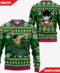 Zoro One Piece Ugly Christmas Sweater, All Over Print Sweatshirt